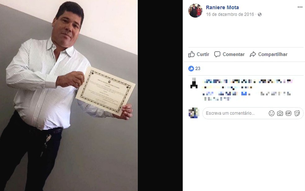 Raniere Mota era vereador de Cotegipe e morreu aos 50 anos (Foto: Reprodução / Facebook)