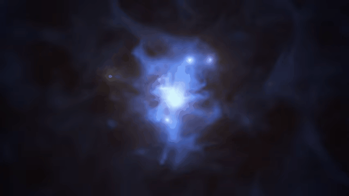 Animação mostra teia de buraco negro e galáxias (Foto: ESO/L. Calçada)
