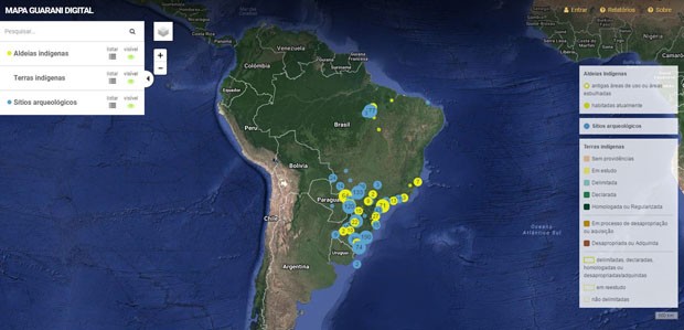 Guarani fazem mapa digital apontando seu território (Foto: Divulgação)