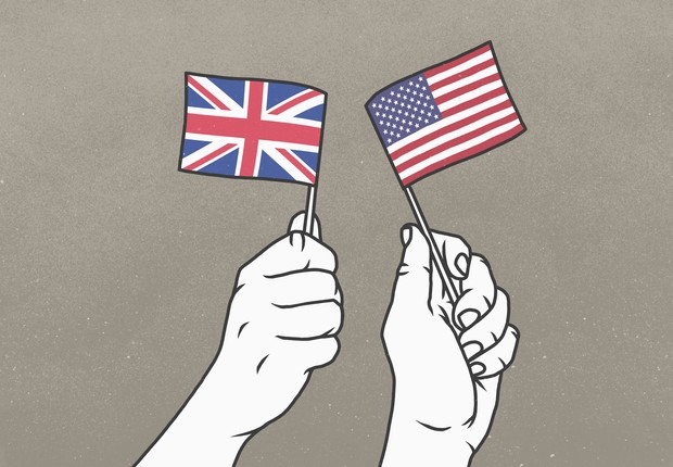 Bandeira Estados Unidos e Reino Unido (Foto:  Mueller pintado via Getty Images)