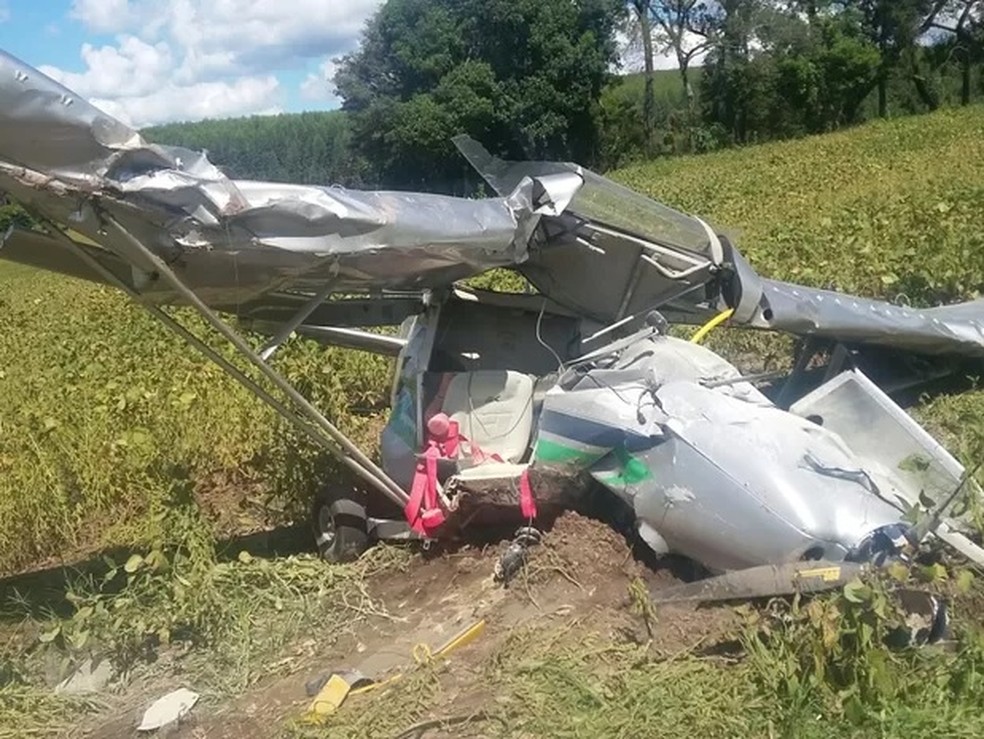 Uma pessoa morreu em acidente com avião em 2016, em Salto de Pirapora (SP) — Foto: Guarda Municipal/Arquivo