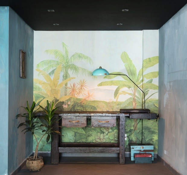 Efeito cênico - paisagens pintadas em murais ou papéis de parede (Foto: Flare Fotografia / Editora Globo)