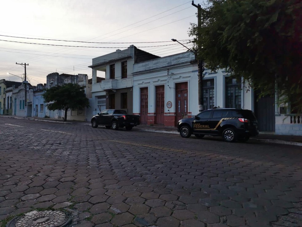 Um dos locais alvos da PF em Corumbá — Foto: Cristiano Arruda/TV Morena