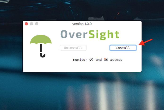 Instalação do aplicativo OverSight que impede o acesso não autorizado à webcam do Mac (Foto: Reprodução/Marvin Costa)