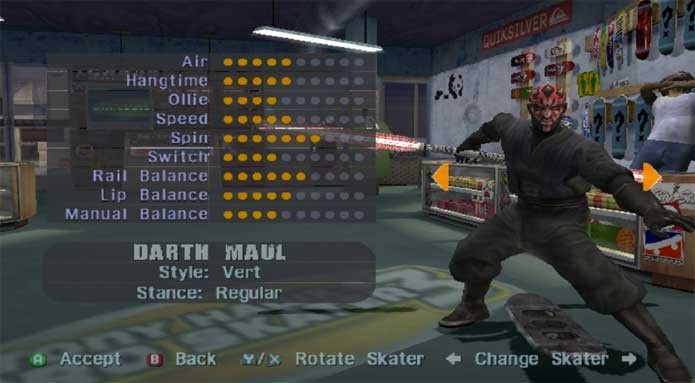 Darth Maul em Tony Hawk (Foto: Reprodução/Activision)