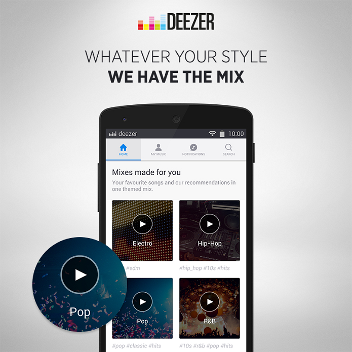 Deezer para Android ganhou novo visual (Foto: Divulgação/Deezer)