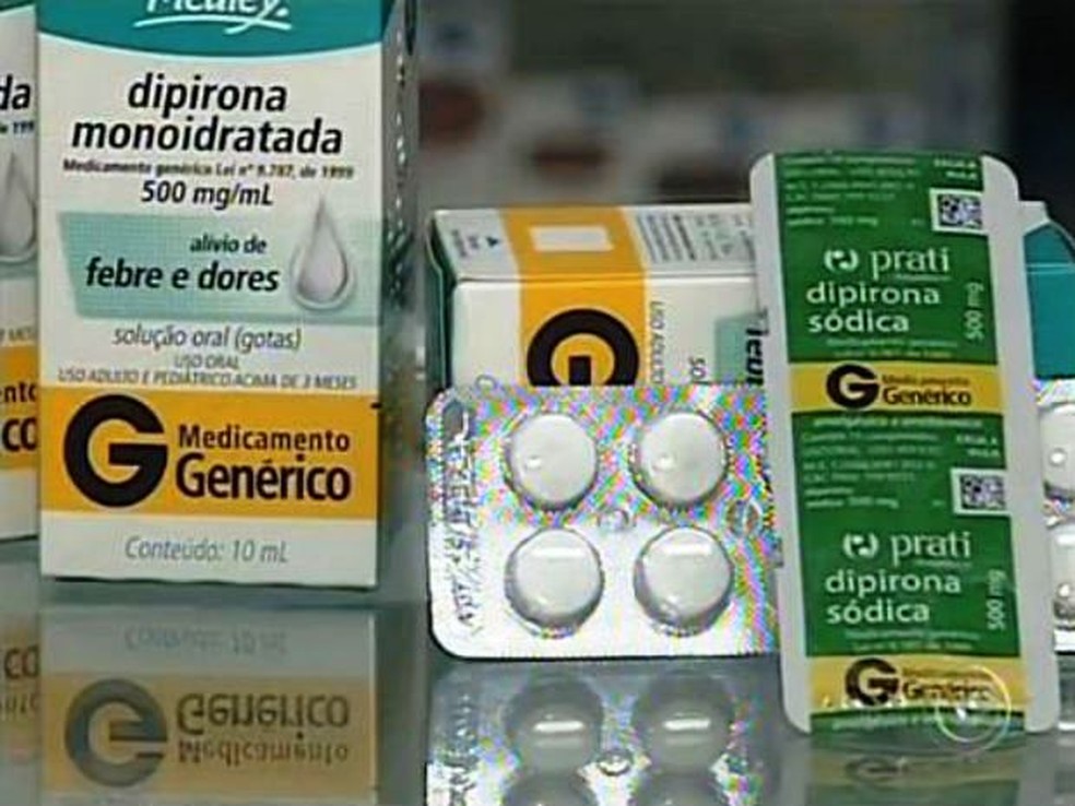 Dipirona está entre os medicamentos em falta nas farmácias do Centro-Oeste  — Foto: Reprodução/TV TEM