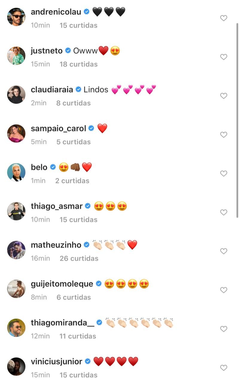 Gabriel David se declara para Anitta em postagem romântica e famosos comentam (Foto: Reprodução/Instagram)
