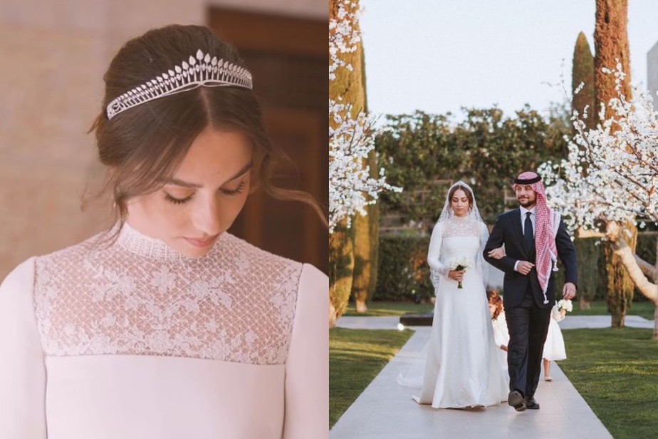 Princesa Iman da Jordânia usou tiara de diamantes que era da sua mãe, a rainha Rania
