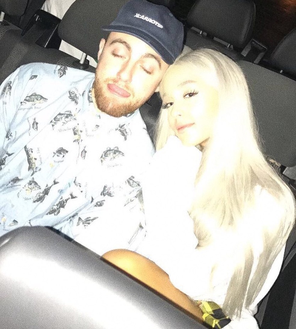 Ariana Grande e Mac Miller em foto postada no Instagram do rapper em outubro de 2017 (Foto: Reprodução/Instagram)
