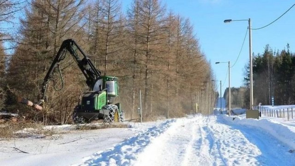 A construção é feita perto de Imatra, cidade de 26 mil habitantes no sudeste do país — Foto: GUARDA DA FRONTEIRA