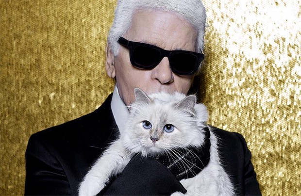 Karl Lagerfeld e sua gata, Choupette (Foto: Reprodução / Instagram)