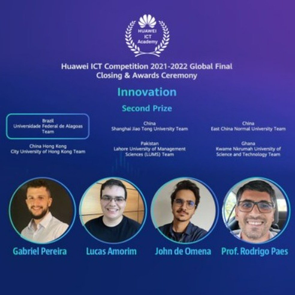 Alunos da Ufal conquistam 2º lugar em competição internacional de tecnologia — Foto: Divulgação