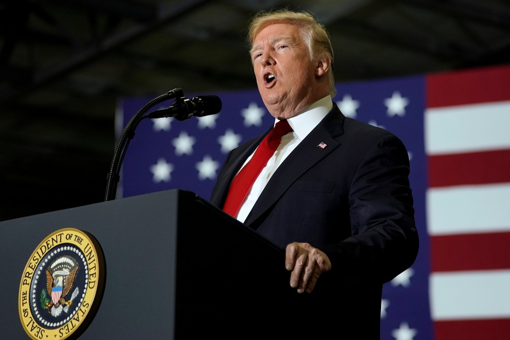 Donaldo Trump durante discurso no Michigan, no Estados Unidos; Trump é contra acordo nuclear assinado em 2015 (Foto: Joshua Roberts/Reuters)