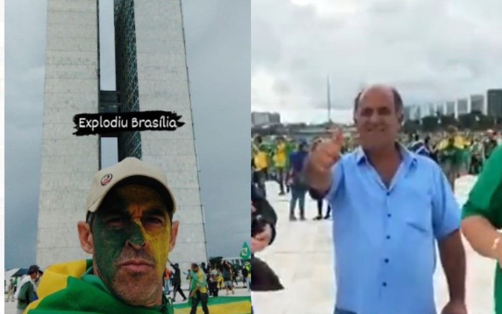 Ataques a Brasília: Policial militar de Goiás posta foto e vereador é filmado no Congresso durante invasão — Foto: Reprodução/Redes Sociais