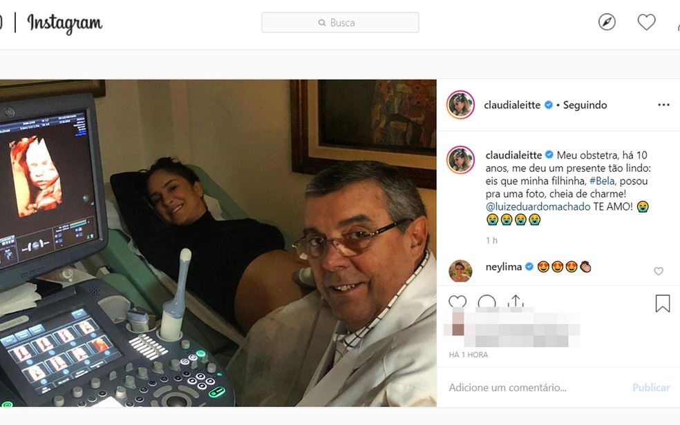 Claudia Leitte posta rosto de Bela atravÃ©s de ultrassom  â?? Foto: ReproduÃ§Ã£o/Instagram