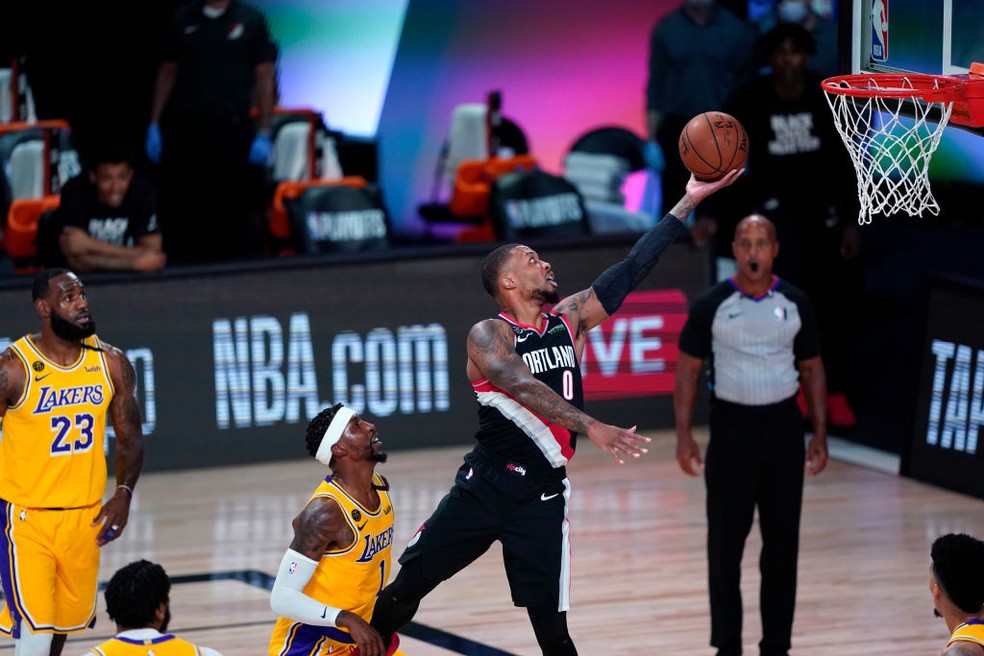 Damian Lillard - Los Angeles Lakers x Portland Trail Blazers — Foto: Ashley Landis-Pool/Getty Images