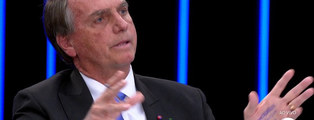 Jair Bolsonaro na sabatina do Jornal Nacional — Foto: Reprodução/TV Globo