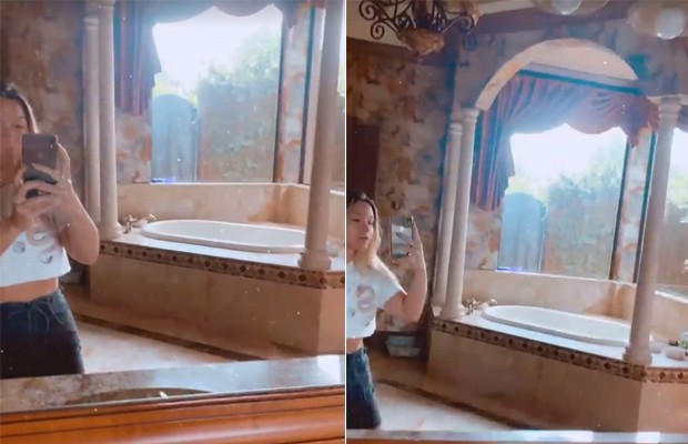 Marina Liberato exibe banheiro gigante de mansão nos EUA (Foto: reprodução/instagram)