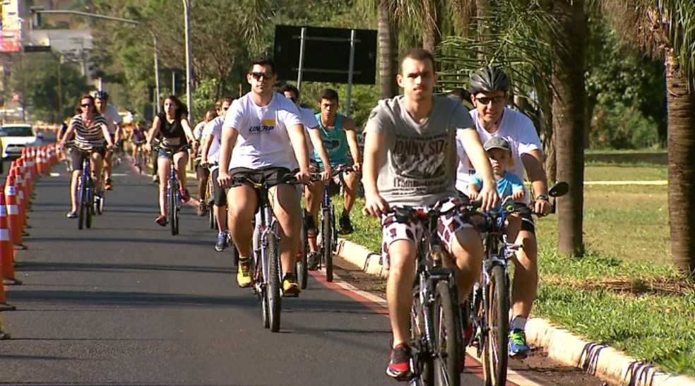 Ciclofaixa em Ribeirão Preto (SP) — Foto: EPTV/Arquivo