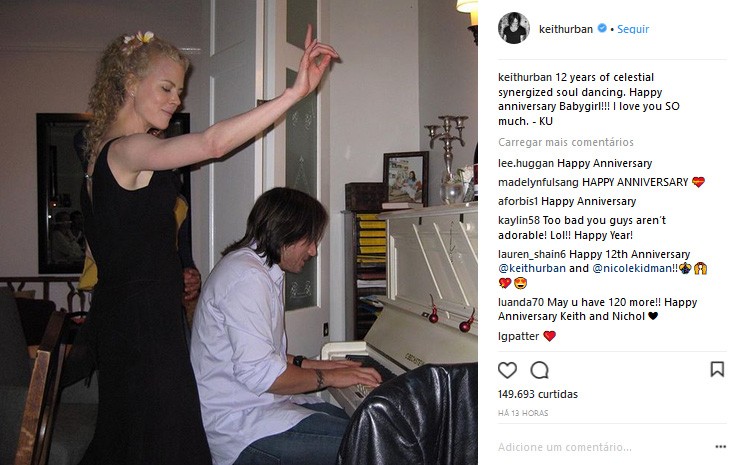 Nicole Kidman e Keith Urban (Foto: Instagram)