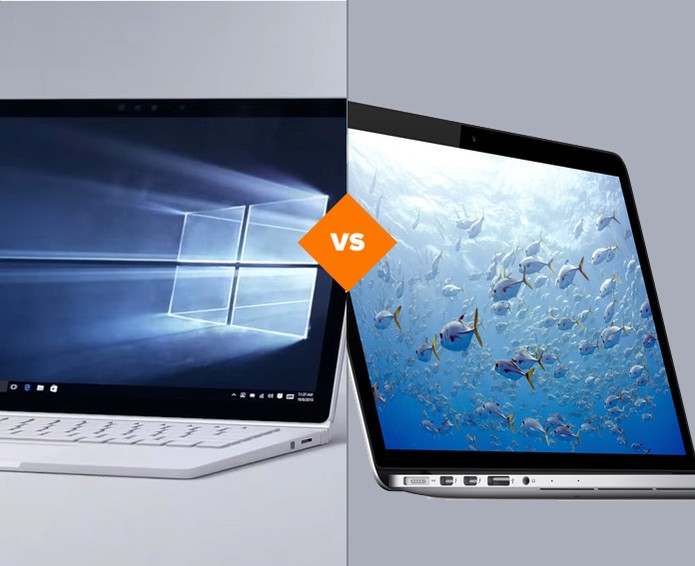 Surface Book ou Macbook Pro 13: qual é a melhor opção? (Foto: Arte/TechTudo)