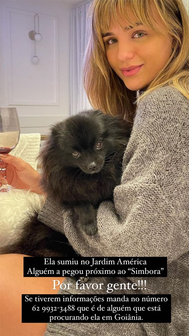 Rafa Kalimann se desespera ao saber que a cachorrinha Angel desapareceu (Foto: Reprodução / Instagram)