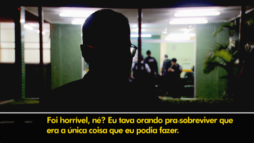 Vítima dá testemunho do que sentiu durante crime (Foto: TV Globo/Reprodução)