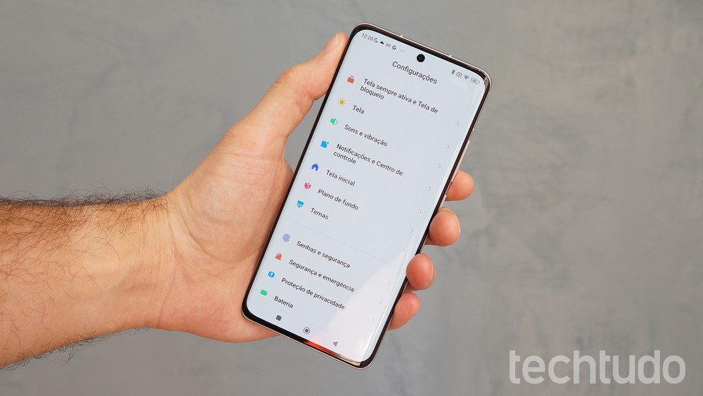 Central de configurações do Xiaomi 12 — Foto: Thássius Veloso/TechTudo
