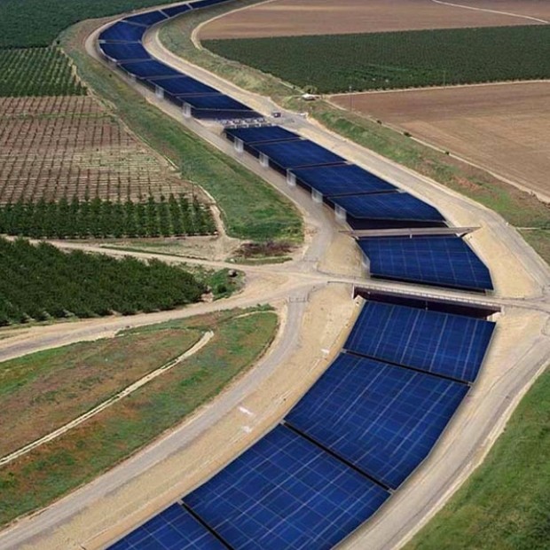 Projeto quer cobrir canais de transporte de água com canais solares na Calilfórnia (Foto: Divulgação)