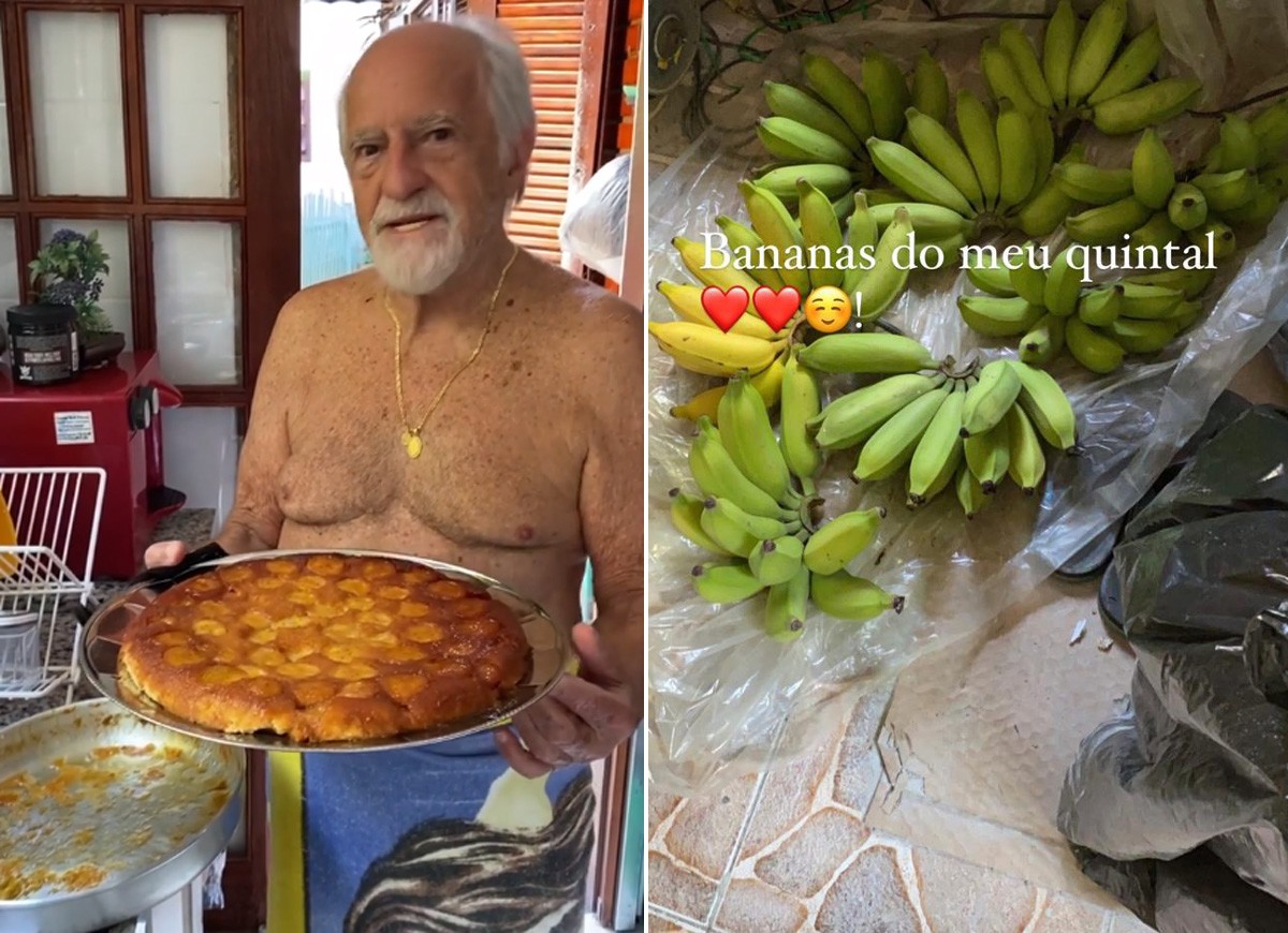 Ary Fontoura ensina receita de bolo de banana (Foto: Reprodução/Instagram)