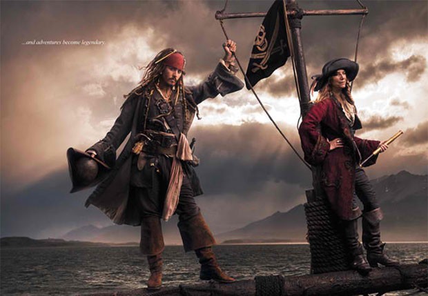 Johnny Depp e Patti Smith, como Jack Sparrow e pirata de Piratas do Caribe (Foto: Divulgação)