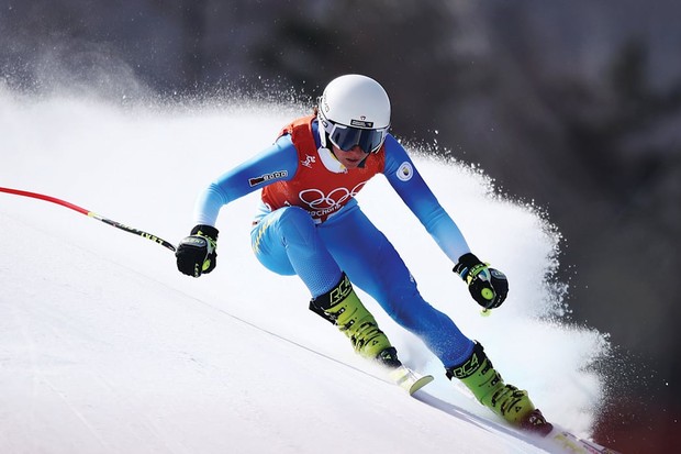 Atleta durante competição de esqui alpino (Foto: Reprodução/Olympics)