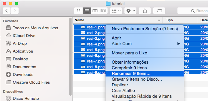 Descubra como renomear v?rios arquivos de uma vez no Mac OS X (Foto: Reprodu??o/Edivaldo Brito)