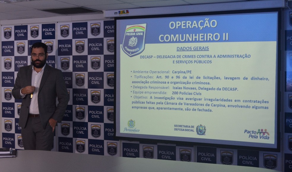 Balan&ccedil;o da opera&ccedil;&atilde;o 'Comunheiro II' havia sido divulgado pelo delegado Isaias Novaes na segunda (24) (Foto: Pol&iacute;cia Civil/Divulga&ccedil;&atilde;o)