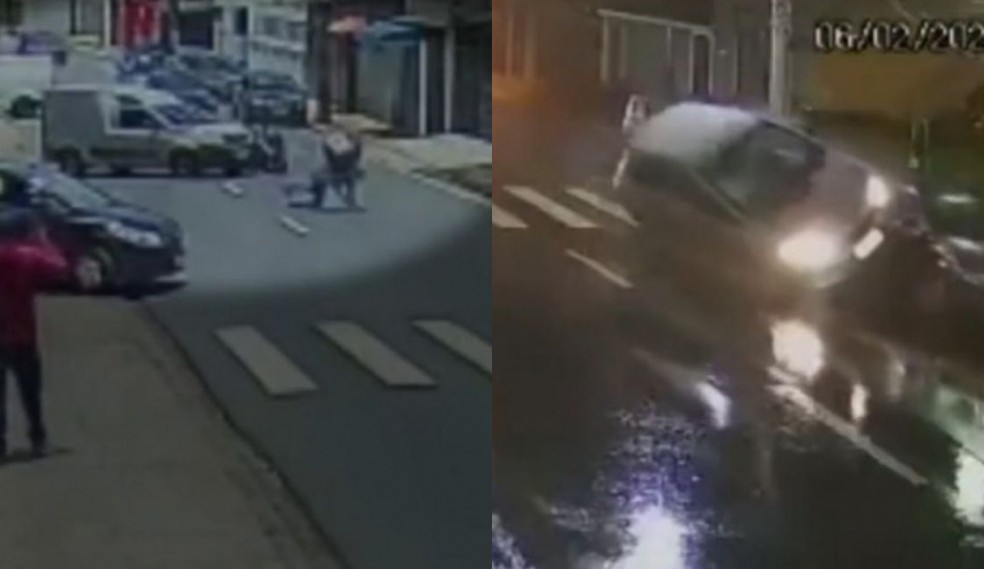 Câmera de segurança flagra vários acidentes na mesma rua em Jundiaí (SP) — Foto: Arquivo pessoal