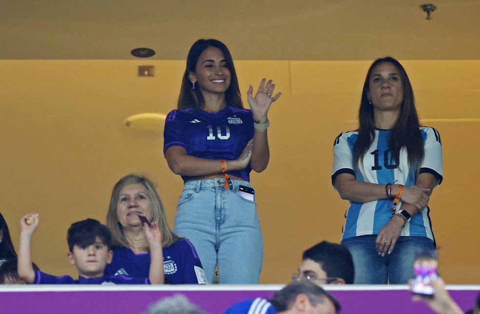 Família de Messi no estádio em Argentina x Croácia — Foto: Reuters