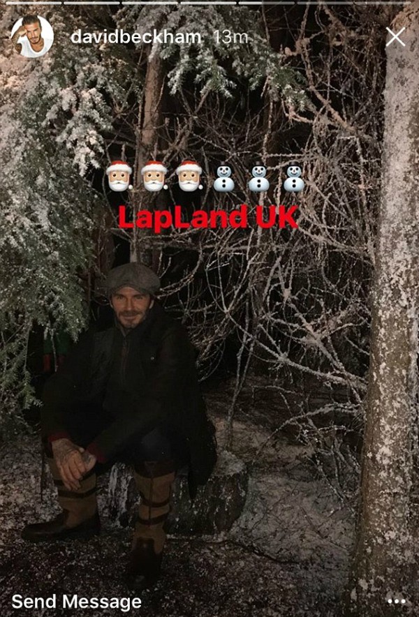 David Beckham em meio à neve (Foto: Instagram)