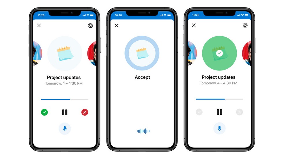Recurso do Outlook para Android e iPhone usa Cortana para ler e-mails em voz alta — Foto: Divulgação/Microsoft