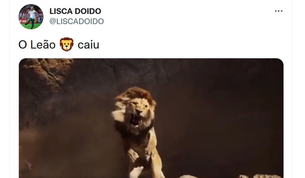 Torcida zoa nas redes socias a queda do Leão na Série A — Foto: Reprodução
