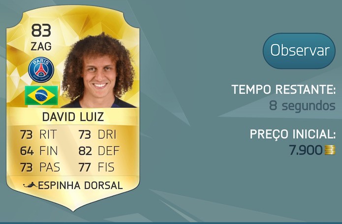 Fifa 16: David Luiz, zagueiro do PSG (Foto: Reprodução/Victor Teixeira)