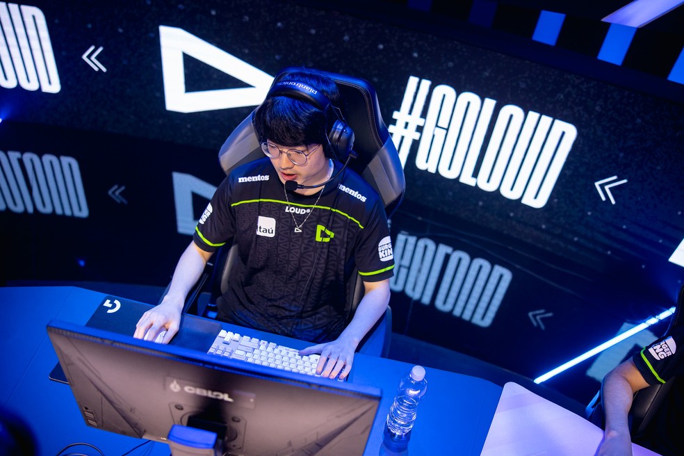 Route, jogador da LOUD, durante partida da final do 1º Split do CBLOL 2023 — Foto: Bruno Alvares/Riot Games
