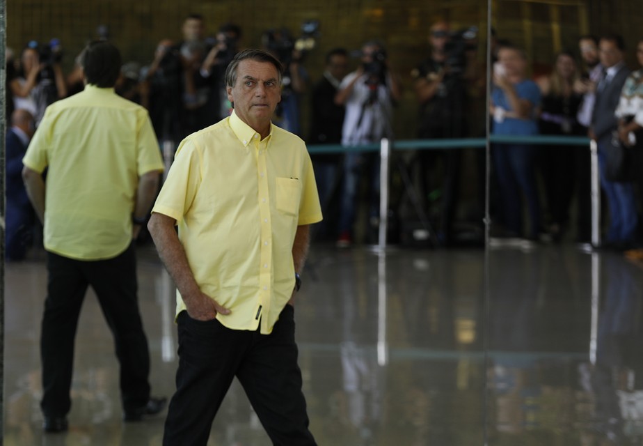 Jair Bolsonaro, no Palácio da Alvorada, já no fim de sua passagem como presidente