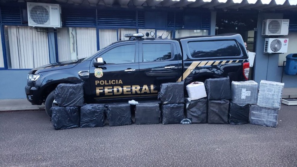 579 kg de cocaína apreendidas pela Polícia Federal e FAB  — Foto: PF/Divulgação