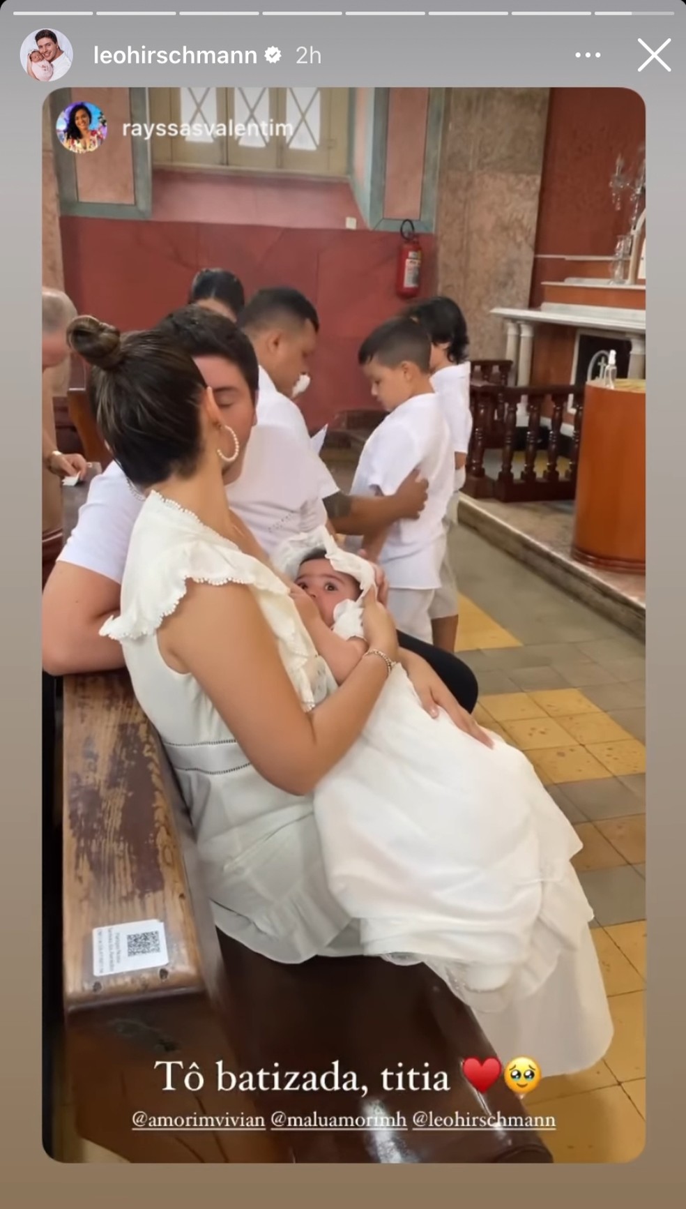 Batizado de Malu — Foto: Reprodução / Instagram