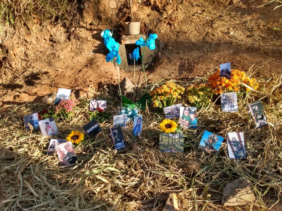 Memorial é construído onde jovem trans foi encontrada morta em Mairinque — Foto: Luis Henrique Leandro Ferreira/Arquivo Pessoal