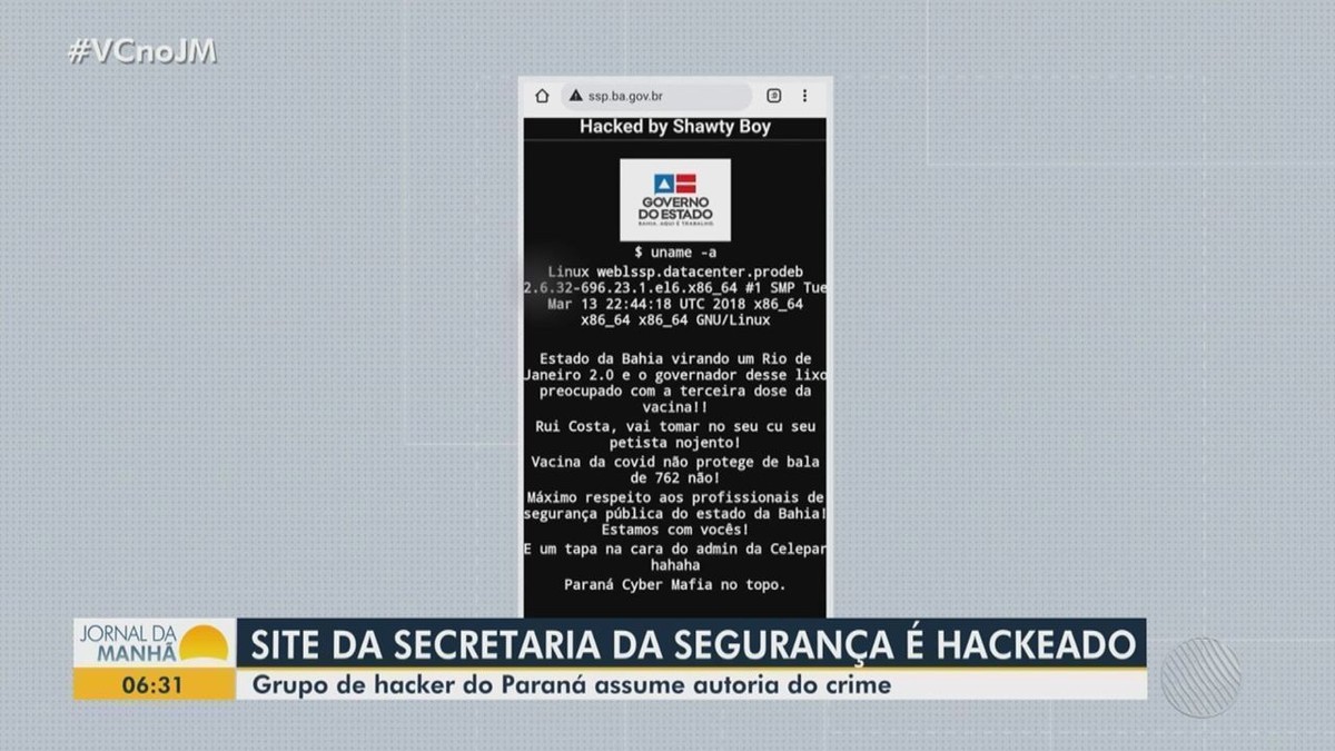 Site da Secretaria de Segurança Pública da Bahia e outros portais do governo são hackeados | Bahia