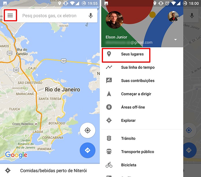 Usuário precisa acessar Seus lugares para ver eventos do Google Agenda (Foto: Reprodução/Elson de Souza)
