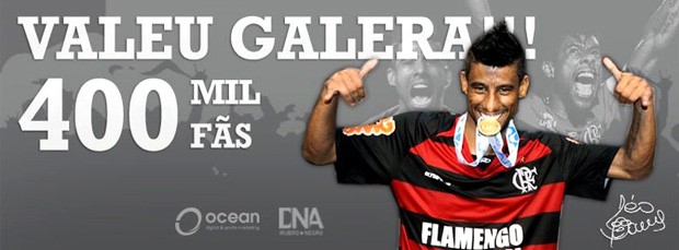 Curtinha: Léo Moura celebra marca de 400 mil fãs em perfil de rede social