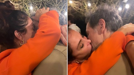 Giovanna Antonelli troca beijos apaixonados com o marido, Leonardo Nogueira